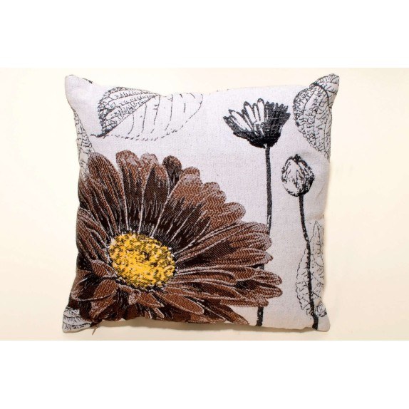 Μαξιλαροθήκη Διακόσμησης Silk Fashion Flower Brown 45x45