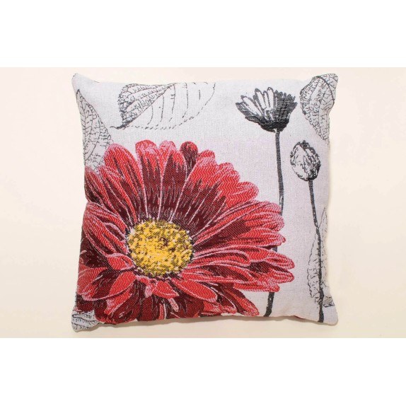 Μαξιλαροθήκη Διακόσμησης Silk Fashion Flower Red 45x45