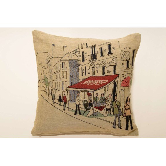 Μαξιλαροθήκη Διακόσμησης Silk Fashion French Bistrot 45x45