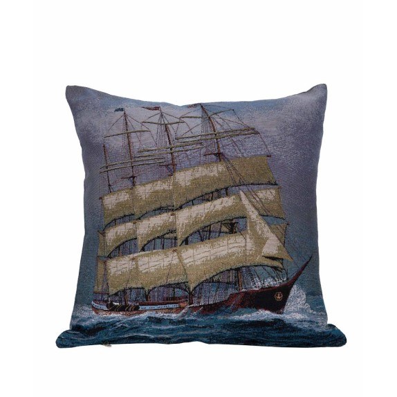 Μαξιλαροθήκη Διακόσμησης Silk Fashion Καράβι2 45x45