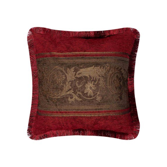 Μαξιλαροθήκη Διακόσμησης Silk Fashion 1208 Μπορντώ/Λαδί...