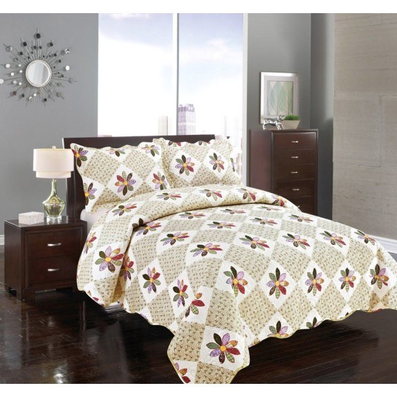 Σετ Κουβερλί Υπέρδιπλο Silk Fashion Μαργαρίτα 220x240