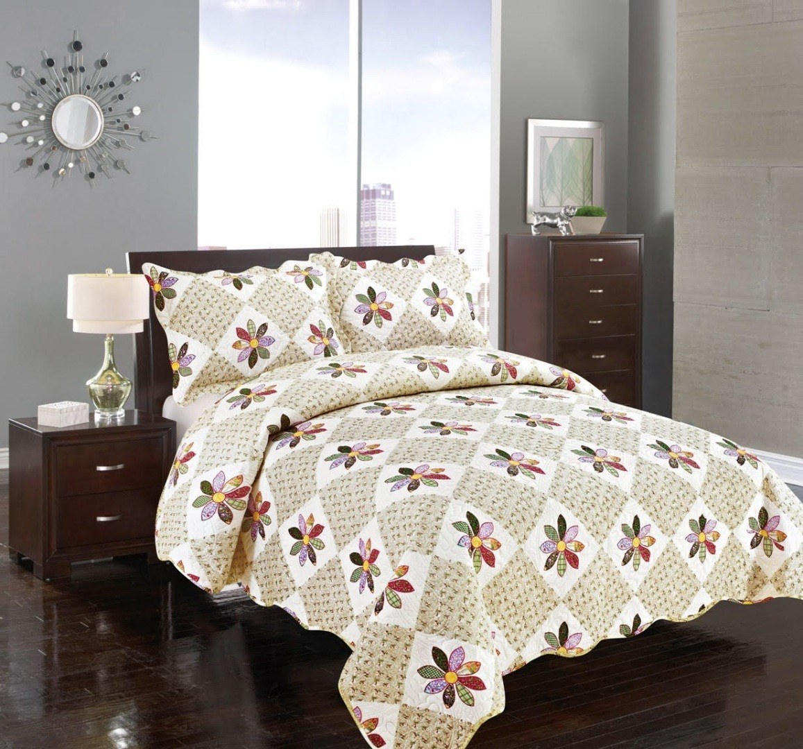 Σετ Κουβερλί Υπέρδιπλο Silk Fashion Μαργαρίτα 220x240