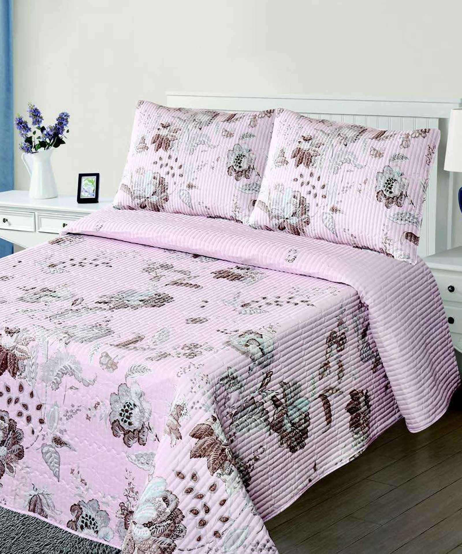 Σετ Κουβερλί Υπέρδιπλο Silk Fashion 5305 Ρόζ 220x240