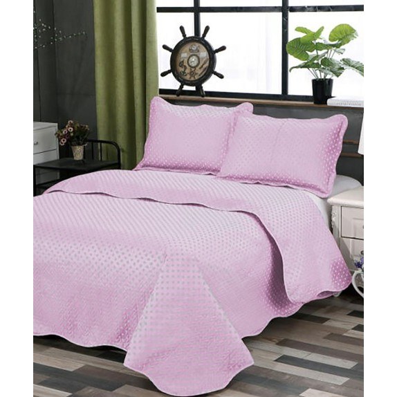 Σετ Κουβερλί Υπέρδιπλο Silk Fashion Dot Pink 220x240