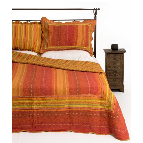 Σετ Κουβερλί Υπέρδιπλο Silk Fashion 8013 Πορτοκαλί 220x240