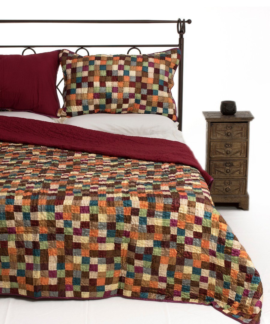 Σετ Κουβερλί Μονό Silk Fashion Σκακι 160x220