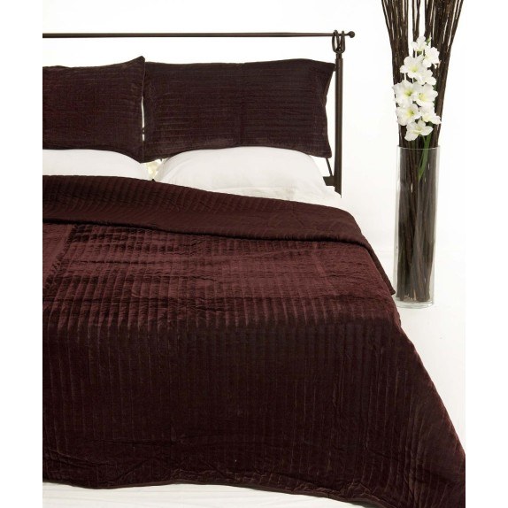 Σετ Κουβερλί Υπέρδιπλο Silk Fashion Velvet Μελιτζανί 220x240