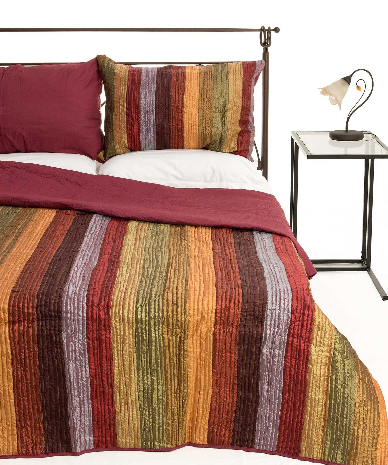 Σετ Κουβερλί Υπέρδιπλο Silk Fashion 6329 Μπορντώ 220x24