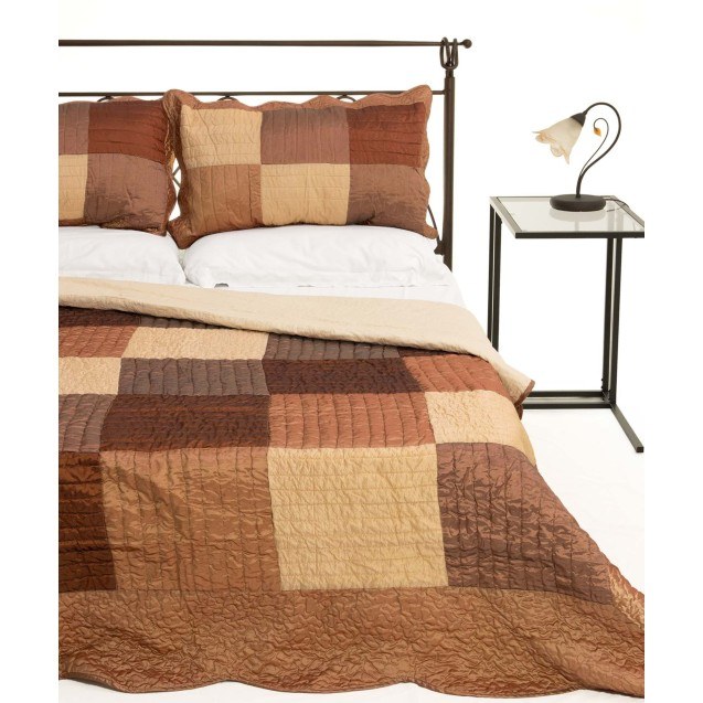 Σετ Κουβερλί Υπέρδιπλο Silk Fashion 6155 Καφέ...