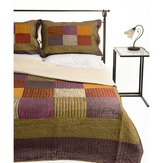 Σετ Κουβερλί Υπέρδιπλο Silk Fashion 6153 Λαδί 220x240