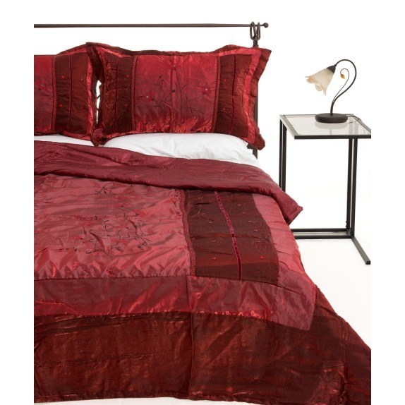 Σετ Κουβερλί Υπέρδιπλο Silk Fashion 10507 Κόκκινο 220x240