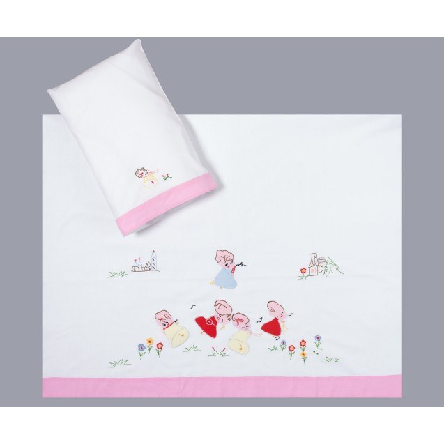 Σετ Σεντόνι Λίκνου Silk Fashion Ροζ 85x135