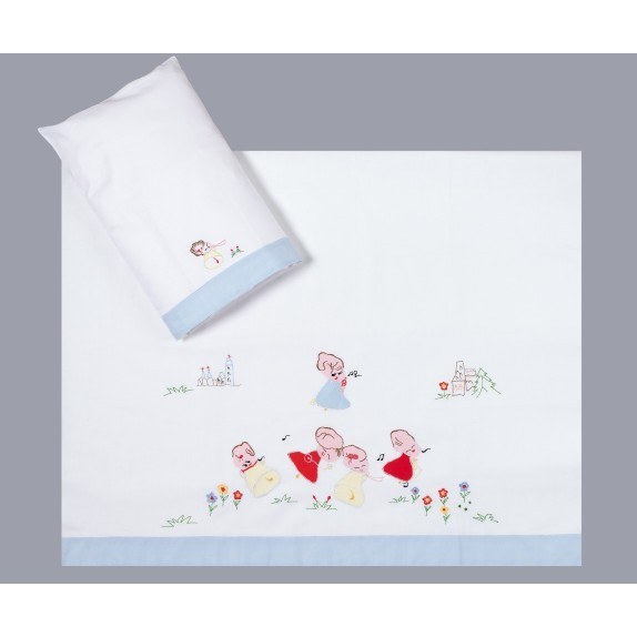 Σετ Σεντόνι Λίκνου Silk Fashion Σιέλ 85x135