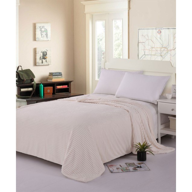 Κουβέρτα Fleece Με Sherpa Silk Fashion Κοτλέ...