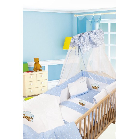 Βρεφικό Πάπλωμα Dimcol Αστέρι 127 Λευκό/Σιέλ 100x140