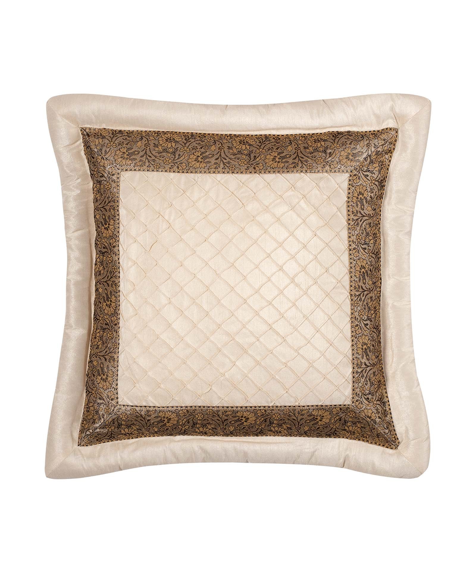 Μαξιλαροθήκη Διακόσμησης Silk Fashion Μπουρλέ Ivory 45x45