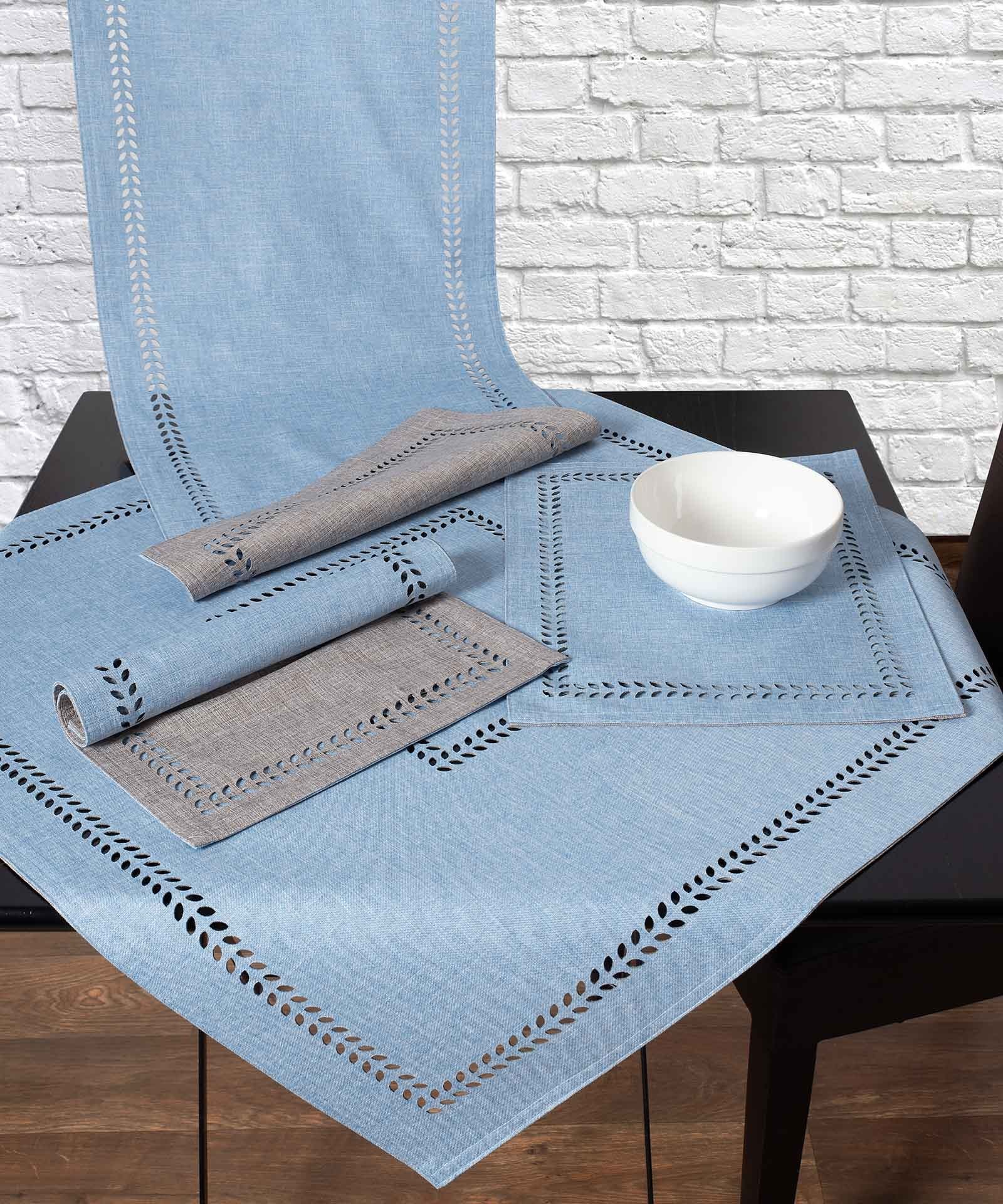 Καρέ Silk Fashion Bg18 Σιέλ/Γκρι 90x90