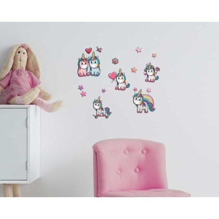 Αυτοκόλλητα 3 επιπέδων Ango Lovely Unicorn 14511
