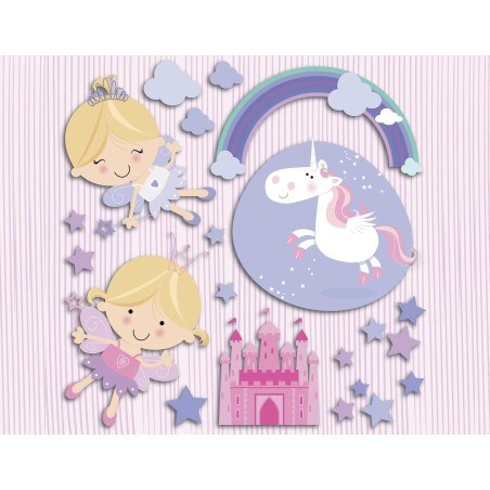 Αυτοκόλλητα 3 επιπέδων Μ Happy Fairies 14503
