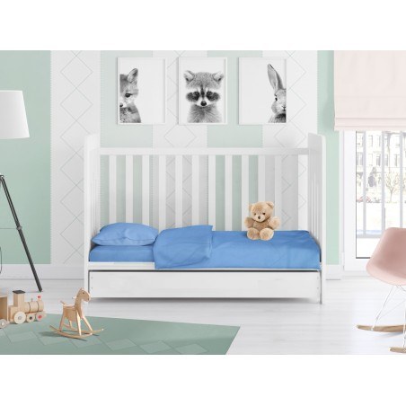 Σεντόνι Κούνιας με Λάστιχο Dimcol Solid 498 Sky Blue 70x140+15