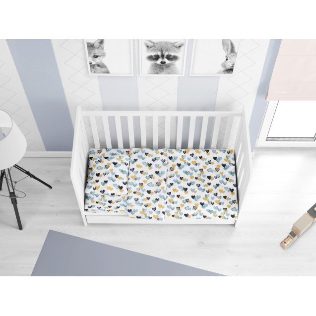 Πάπλωμα Κούνιας Dimcol Hearts 11 Grey-Green...