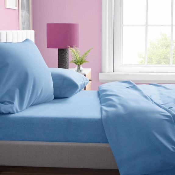 Παπλωματοθήκη Υπέρδιπλη Dimcol Solid 498 Sky Blue 220x240