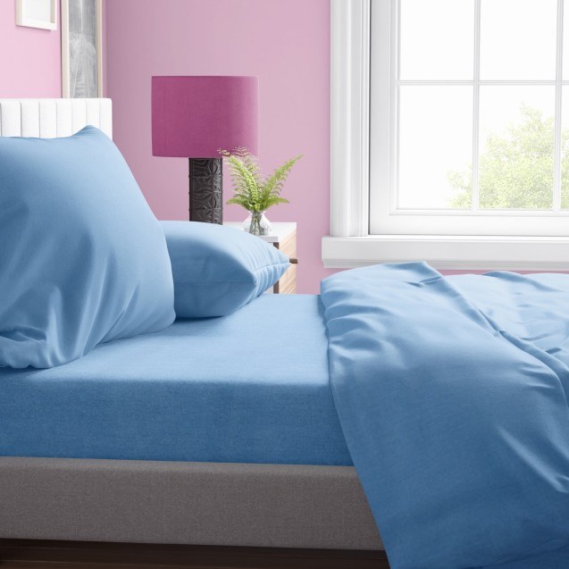 Παπλωματοθήκη Υπέρδιπλη Dimcol Solid 498 Sky...