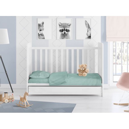 Παπλωματοθήκη Κούνιας Dimcol Solid 497 Aqua 120x160