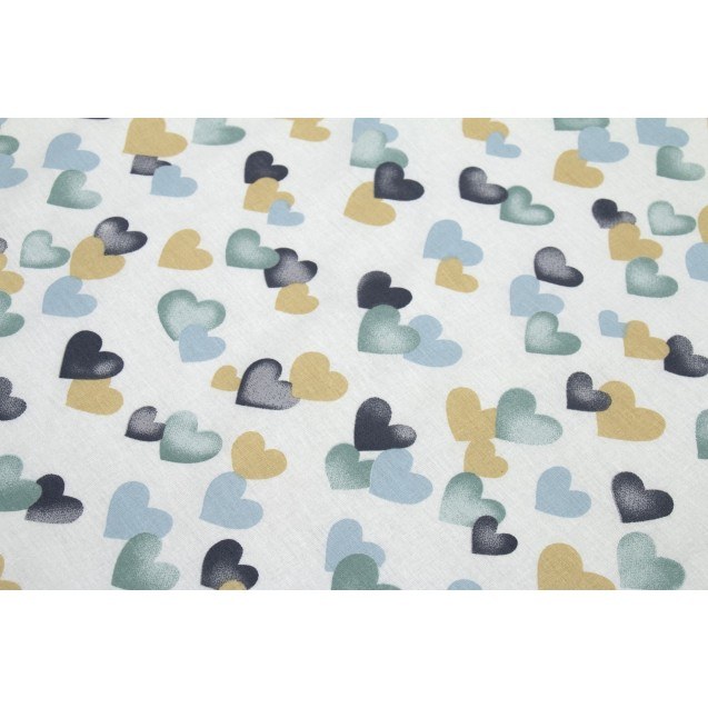 Σεντόνι Λίκνου Dimcol Hearts 11 Grey-Green 80x110