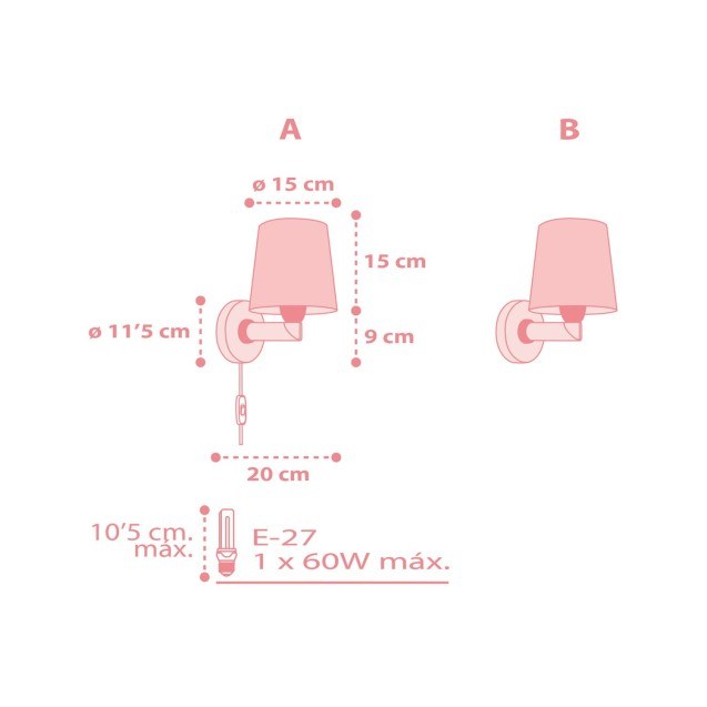 Παιδική Απλίκα Τοίχου Ango Starlight Pink 82219 S