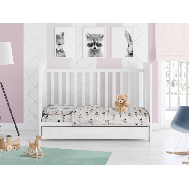 Σεντόνι Φανελένιο Κούνιας με Λάστιχο Dimcol...