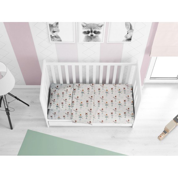 Σετ Σεντόνια Φανελένια Κούνιας 3 Τεμαχίων Dimcol...