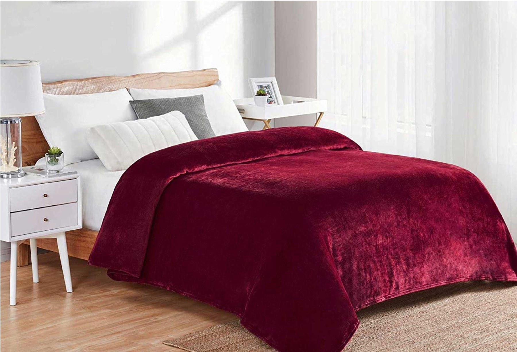 Κουβέρτα Fleece Μονή Dimcol Μονόχρωμη 04 Bordeaux 160x220