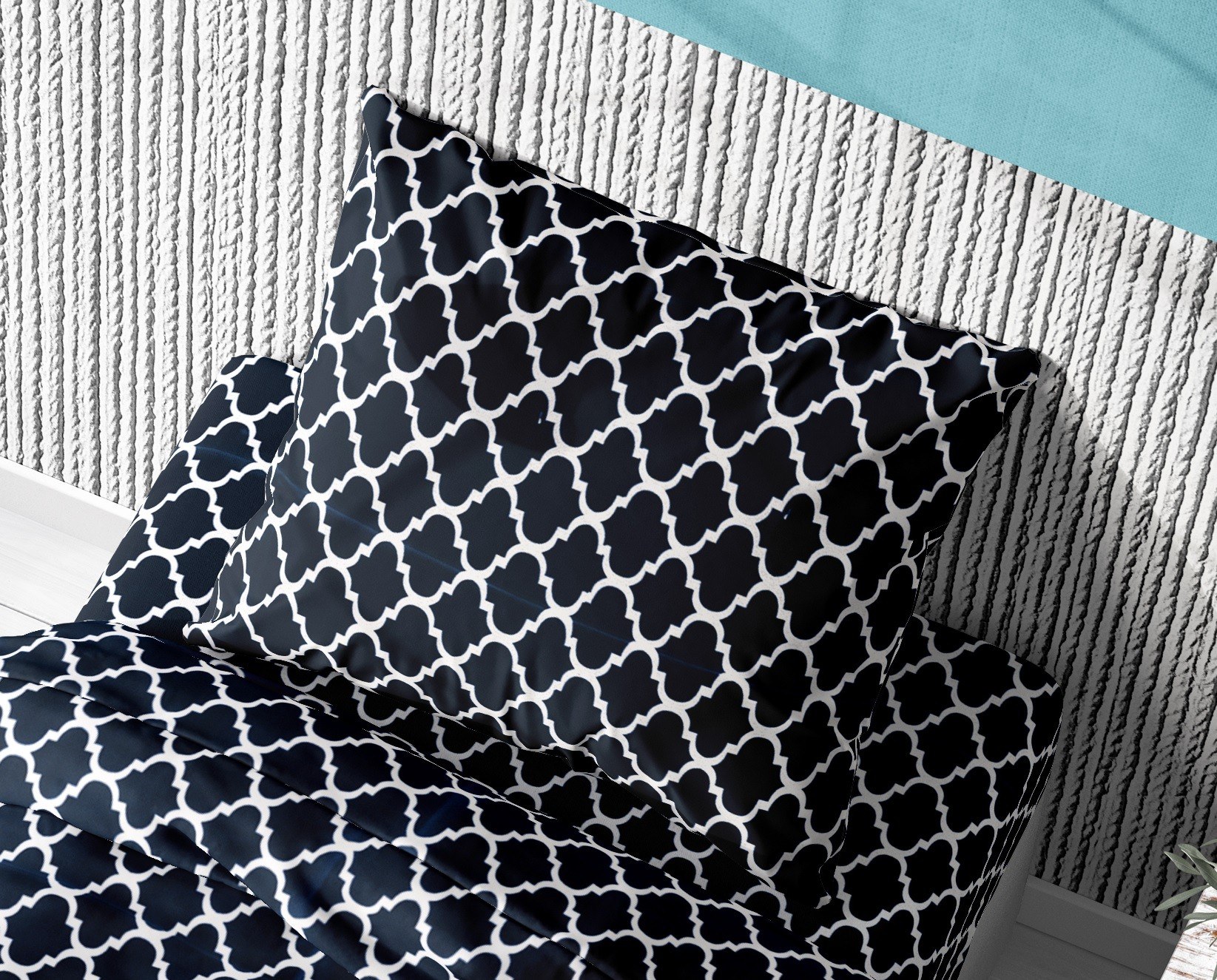 Μαξιλαροθήκη Dimcol Windows 175 Dark Blue-White 50x70