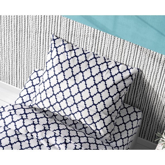 Μαξιλαροθήκη Dimcol Windows 176 White-Dark Blue 50x70