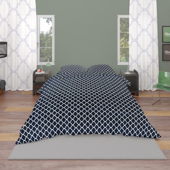 Πάπλωμα Υπέρδιπλο Dimcol Windows 175 Dark Blue-White 220x240