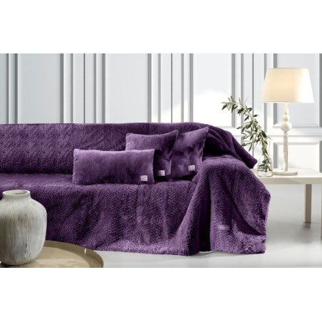 Σετ Ριχτάρι Πολυθρόνας και Μαξιλαροθήκη Διακόσμησης Guy Laroche Crusty Aubergine 130x170