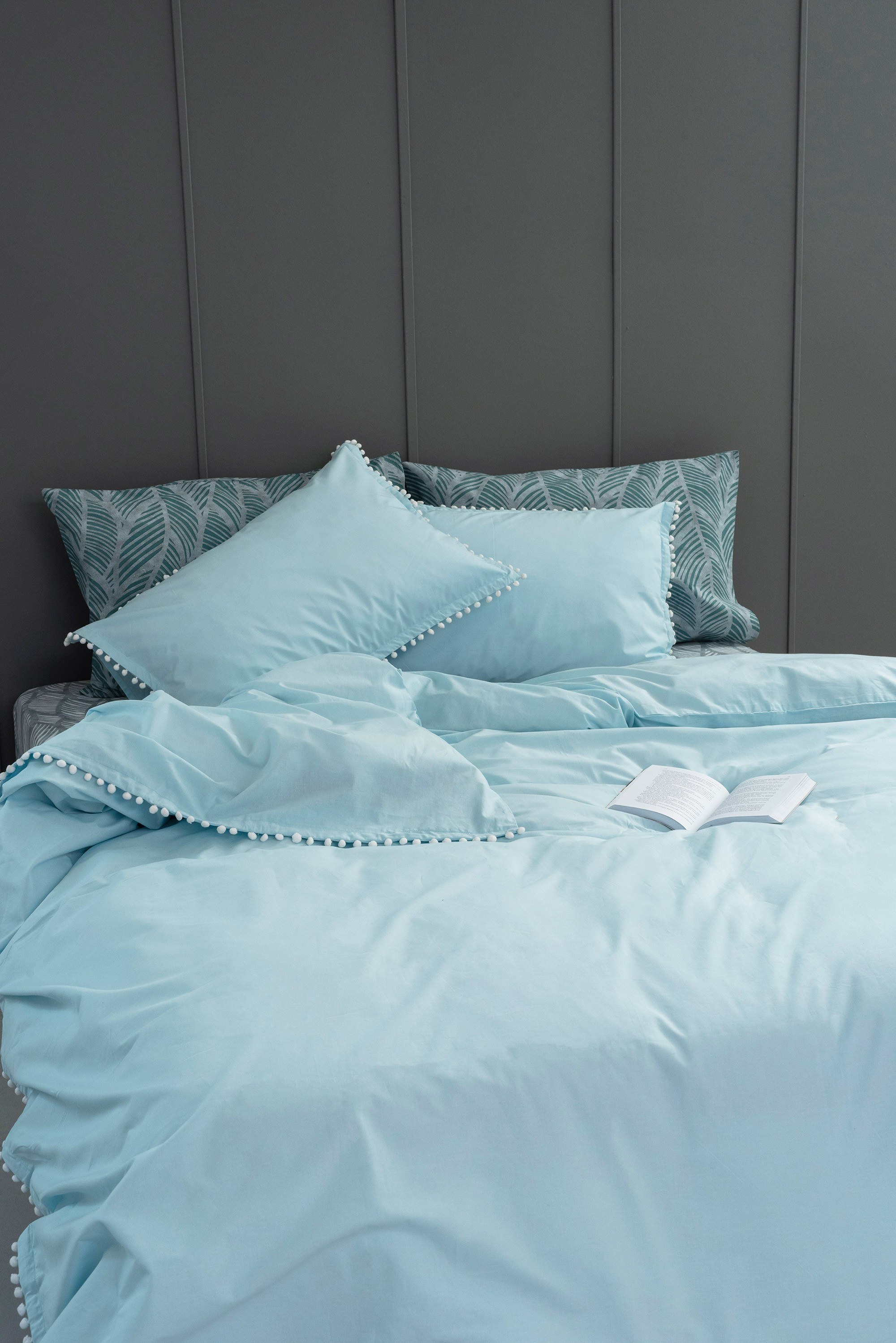 Παπλωματοθήκη Ημίδιπλη Palamaiki Pon-Pon Ciel 170x240