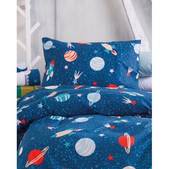 Σετ Μαξιλαροθήκες 2 Τεμαχίων Rythmos Space Odyssey Μπλε...