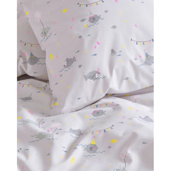 Σετ Μαξιλαροθήκες 2 Τεμαχίων Rythmos Fouska Γκρι 50x70