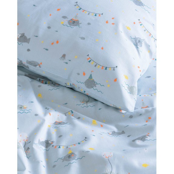 Σετ Μαξιλαροθήκες 2 Τεμαχίων Rythmos Fouska Μπλε 50x70