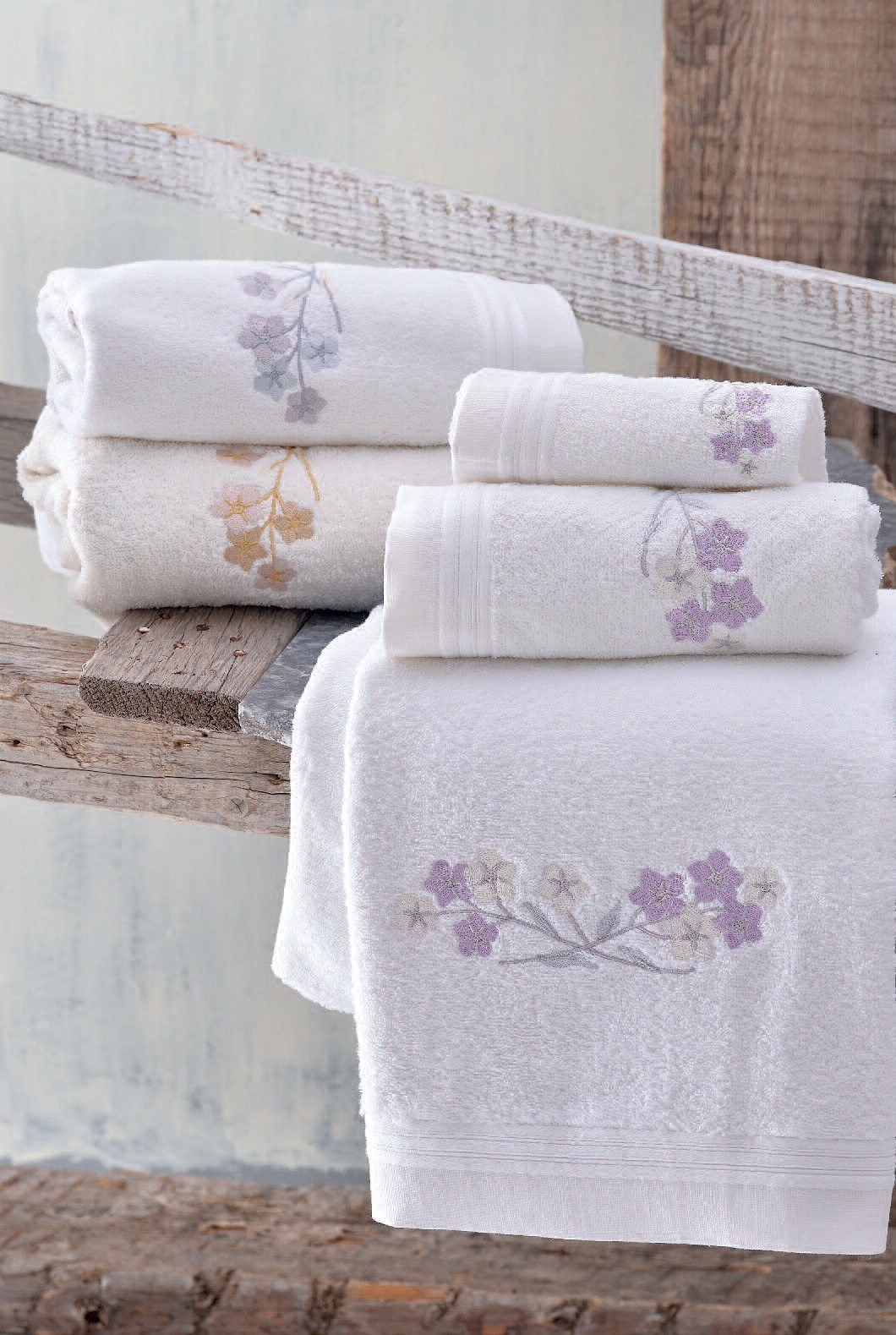 Σετ Πετσέτες 3 Τεμαχίων Rythmos Jolie Εκρού