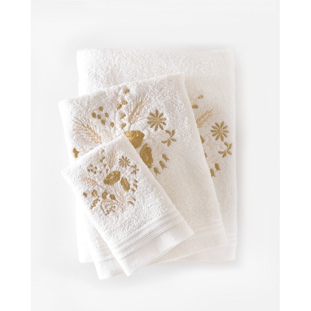 Σετ Πετσέτες 3 Τεμαχίων Rythmos Sabine Εκρού