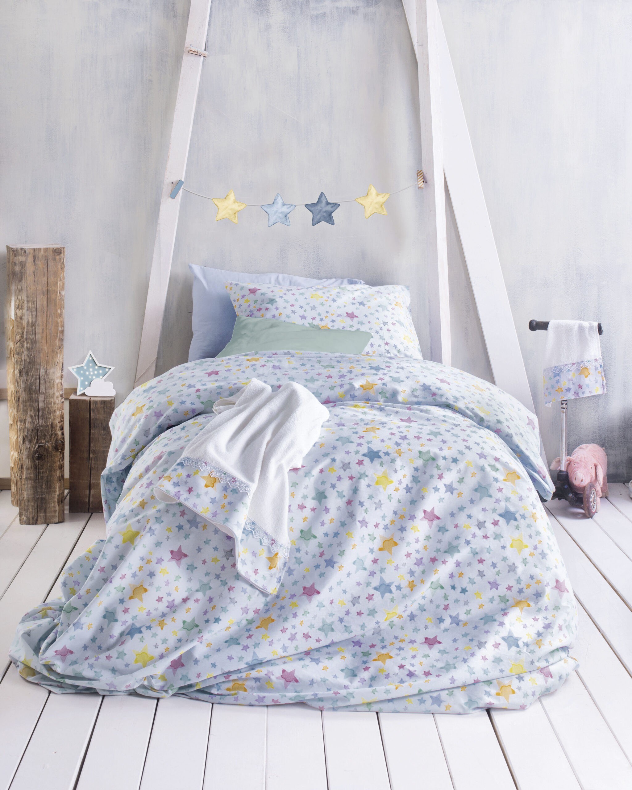 Σετ Σεντόνια Ημίδιπλα με Λάστιχο 3 Τεμαχίων Rythmos Glo