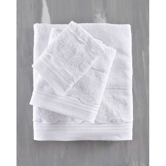 Σετ Πετσέτες 3 Τεμαχίων Rythmos Anika Λευκό