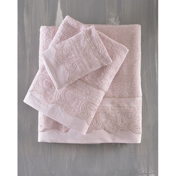 Σετ Πετσέτες 3 Τεμαχίων Rythmos Anika Ροζ