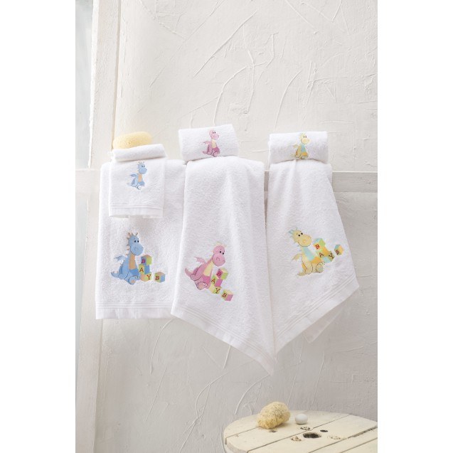 Σετ Πετσέτες 2 Τεμαχίων Rythmos Willy Σιέλ