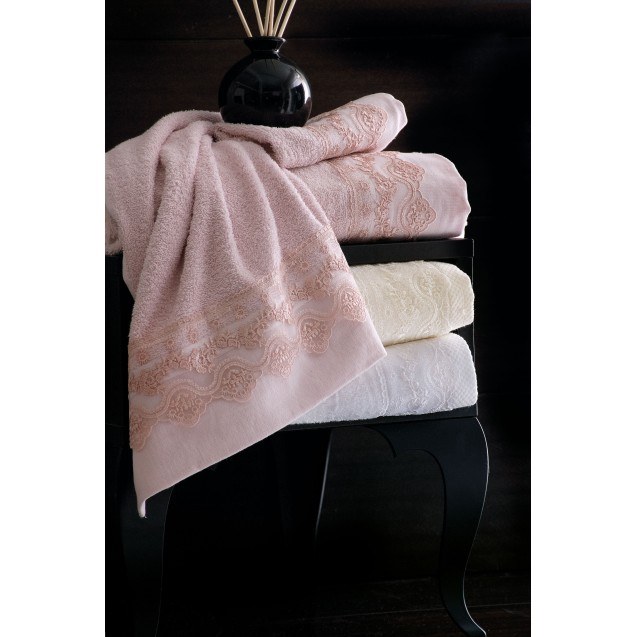 Σετ Πετσέτες 3 Τεμαχίων Rythmos Nena Λευκό