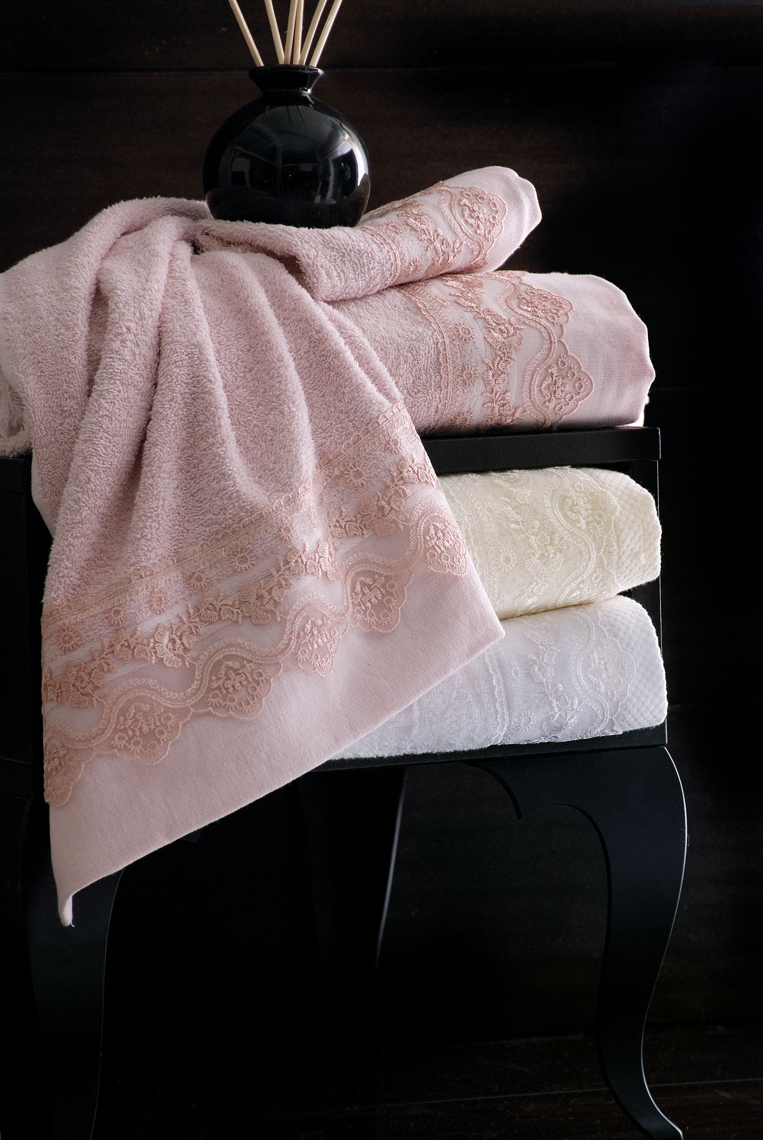 Σετ Πετσέτες 3 Τεμαχίων Rythmos Nena Εκρού